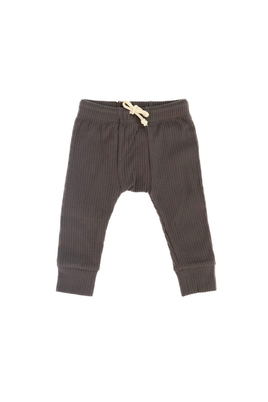 RIBBED LOUNGE PANT IN GRAY-BROWN