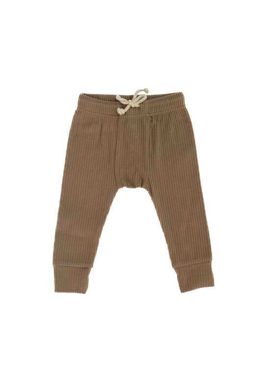 RIBBED LOUNGE PANT IN MOCHA