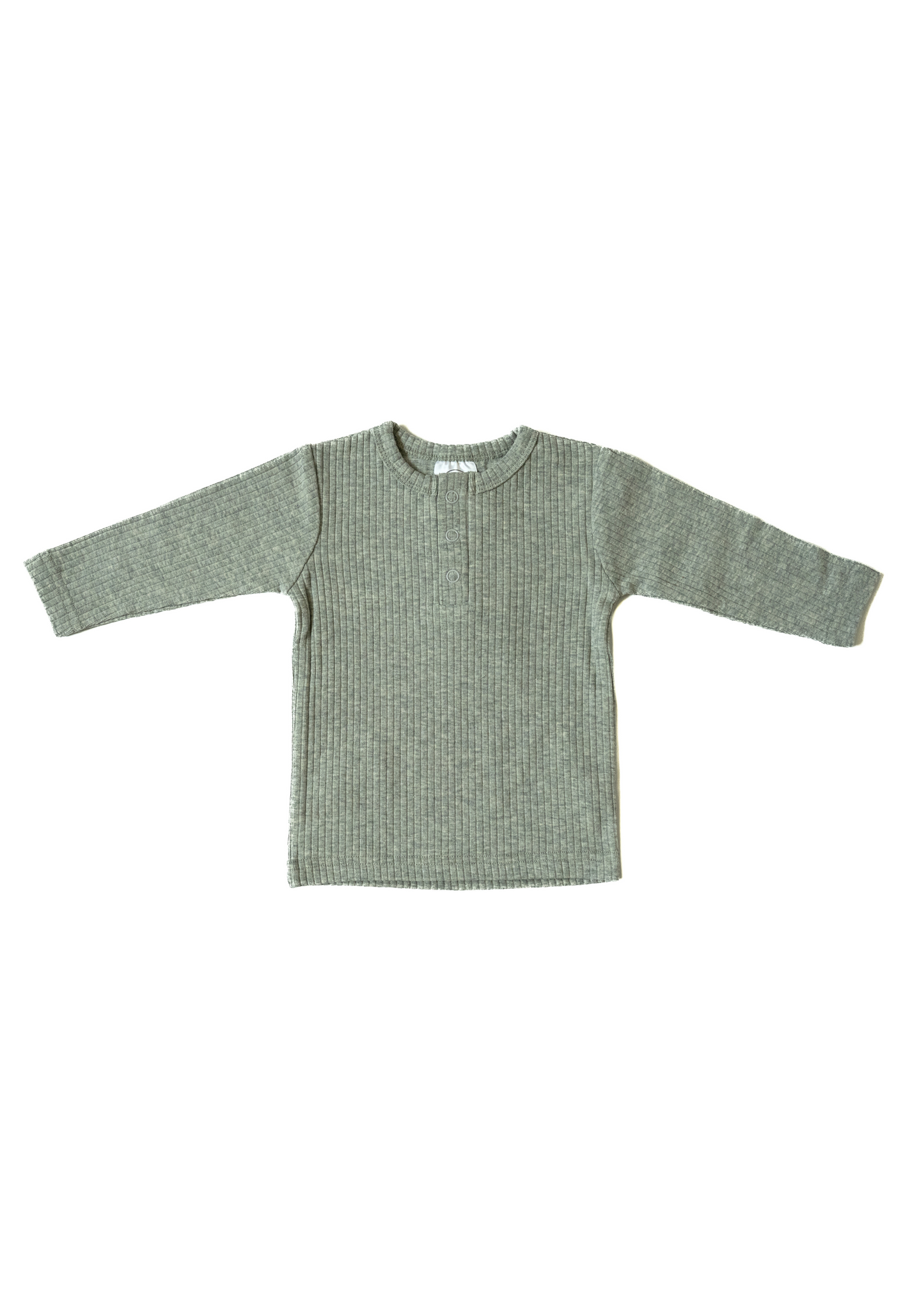 RIBBED HENLEY IN HEATHERED GRAY