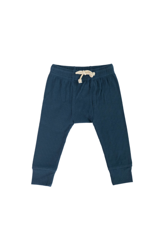 RIBBED LOUNGE PANT IN OCEAN