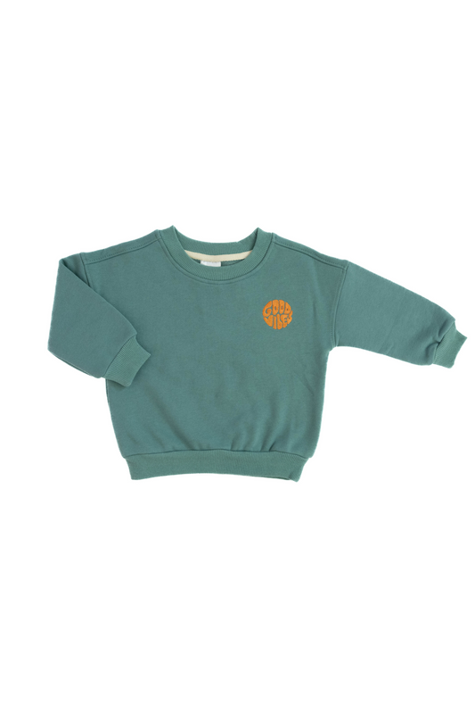 GOOD VIBES CREWNECK IN JADE