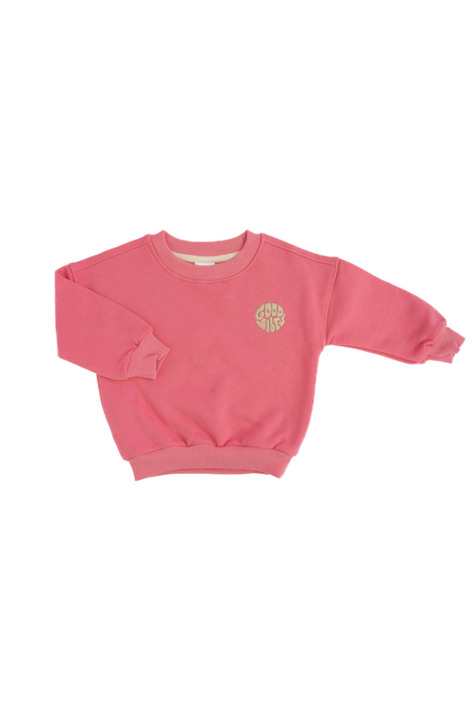 GOOD VIBES CREWNECK IN PINK