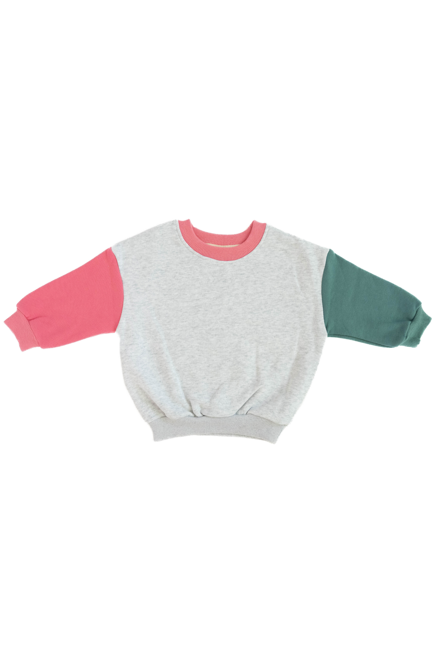 COLOR BLOCK CREWNECK IN PINK