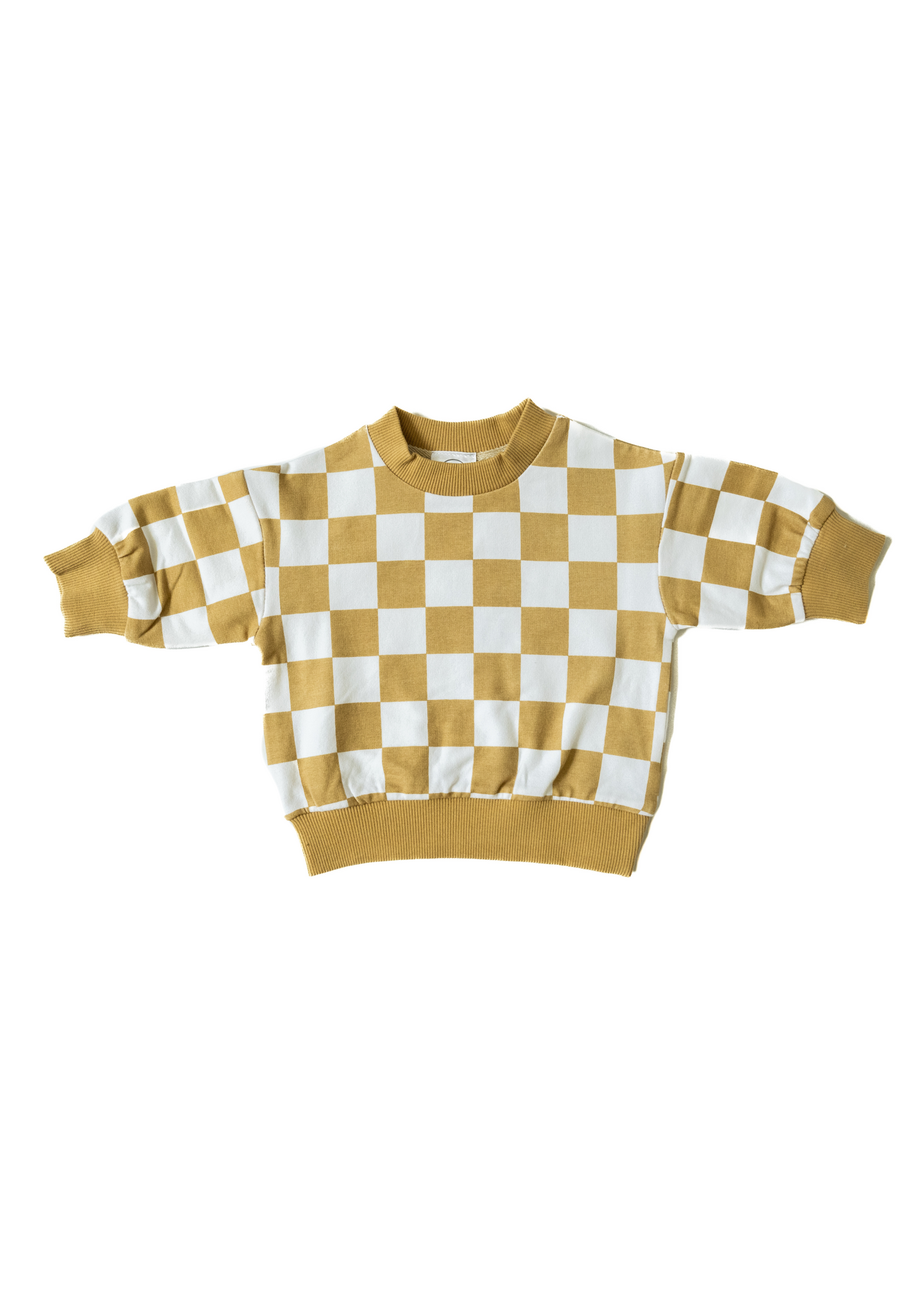 ULTIMATE CHECK CREW NECK IN FLAX