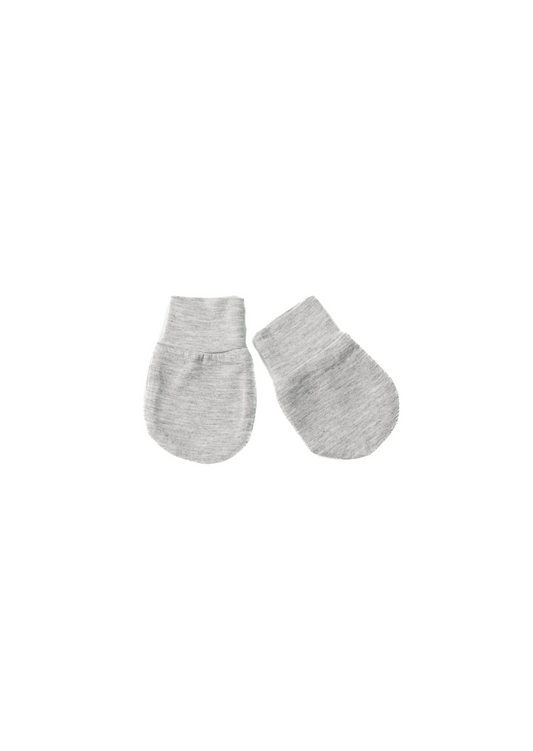 NO-SCRATCH MITTENS IN HEATHERED GRAY