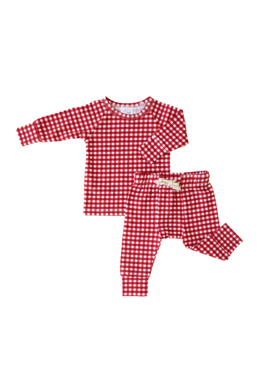 RED GINGHAM HOLIDAY SET