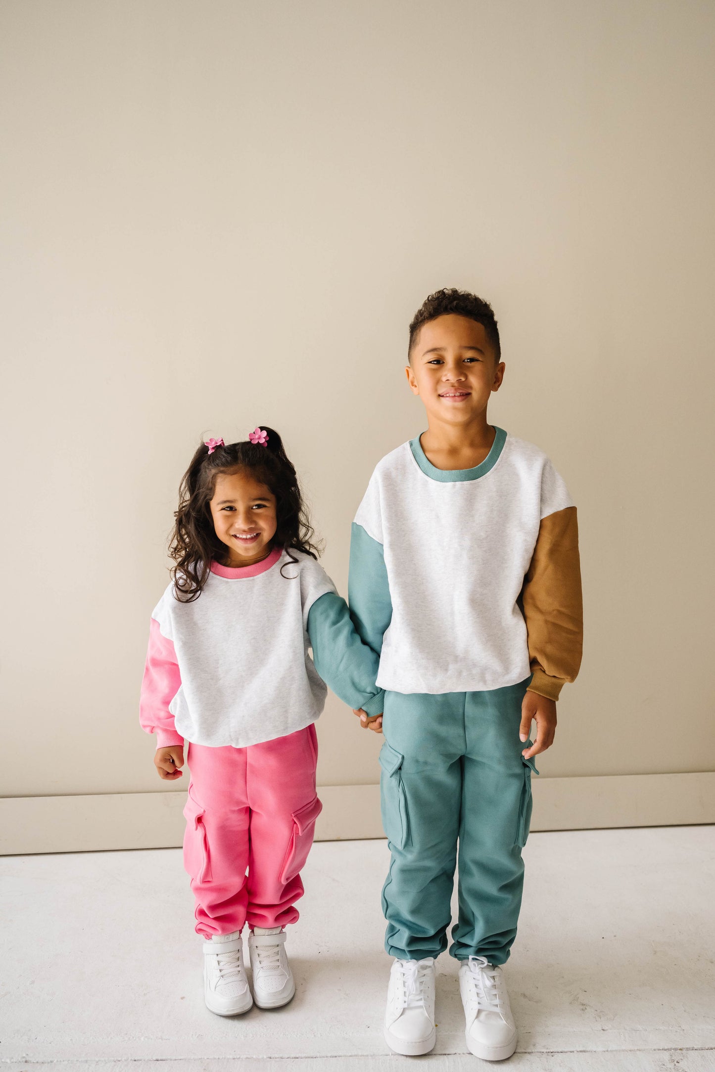 COLOR BLOCK CREWNECK IN JADE