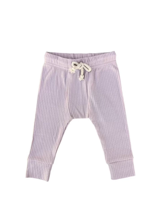 RIBBED LOUNGE PANT IN DUSTY PINK