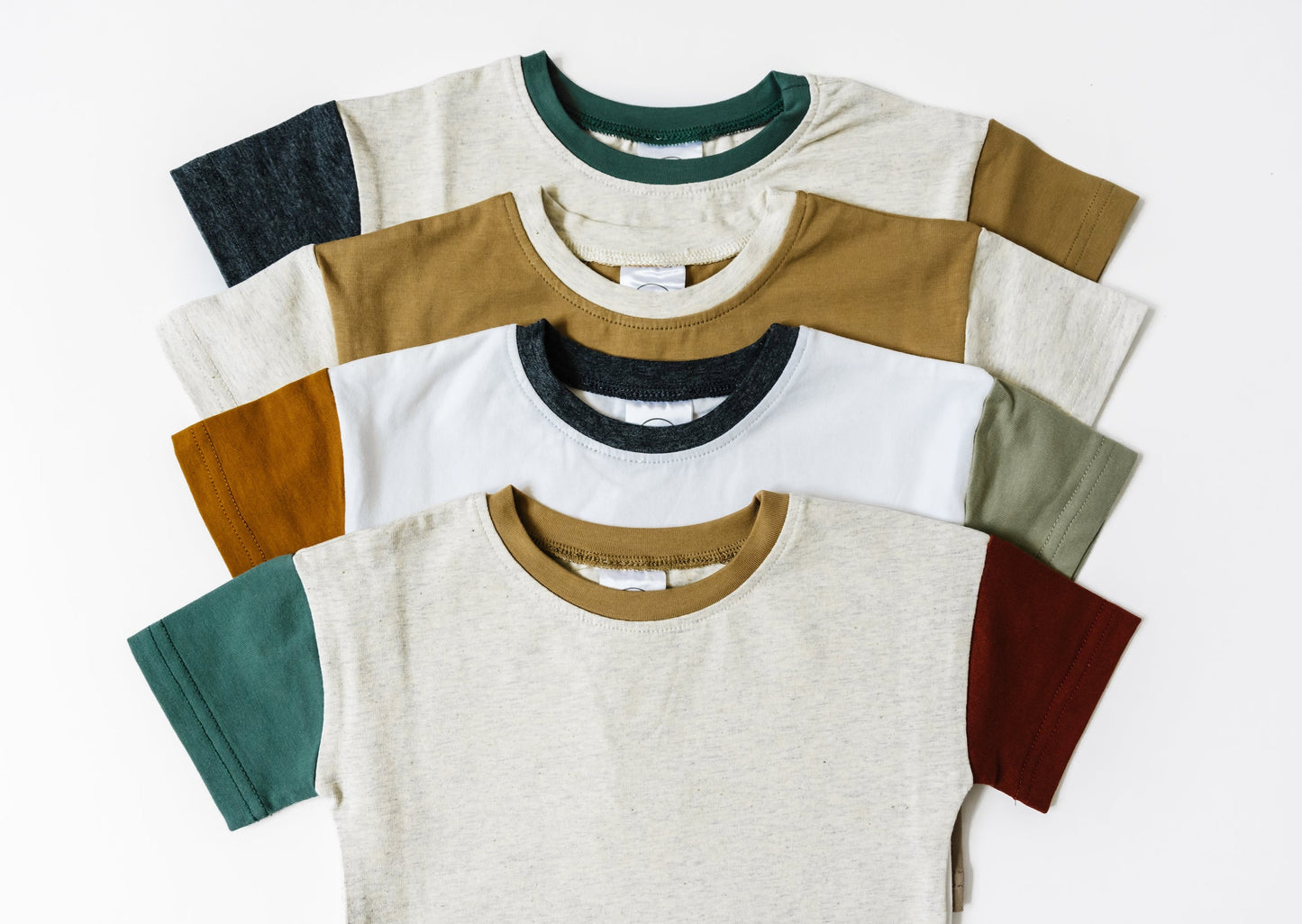 COLOR BLOCK TEE WHITE/CHARCOAL