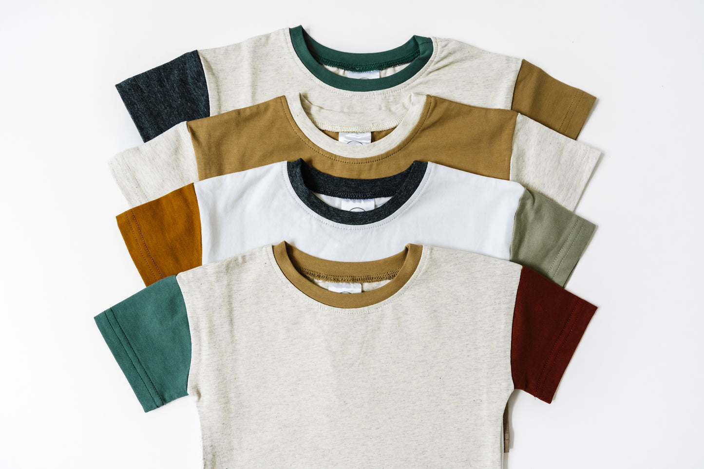 COLOR BLOCK TEE CAMEL/HEATHERED GRAY