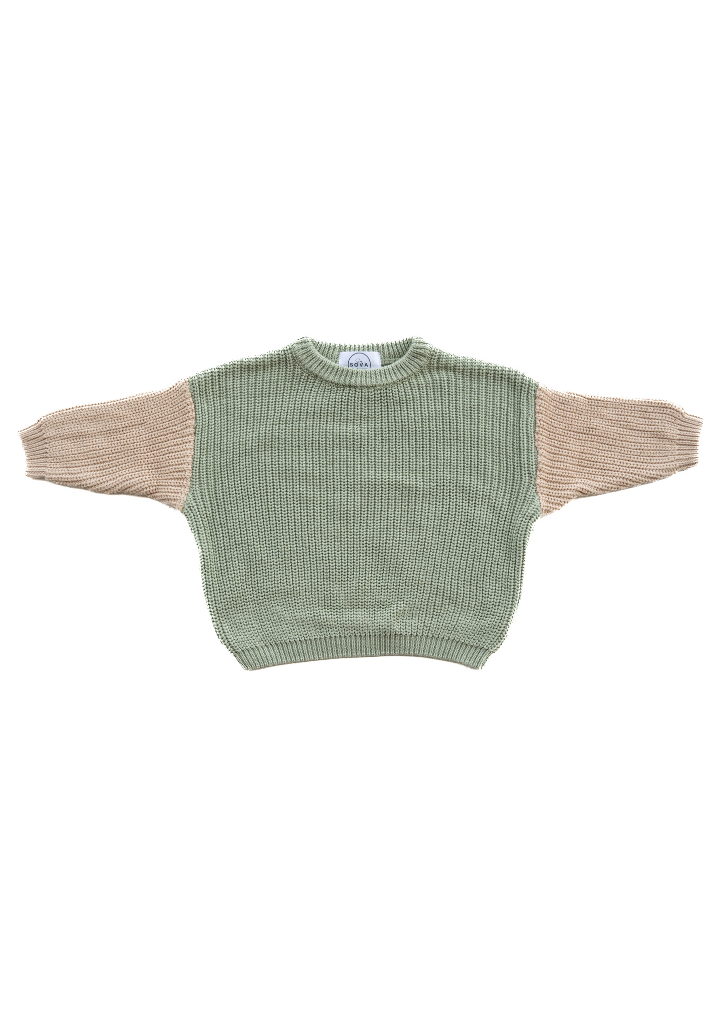 SWEATER IN MOSS AND CREAM