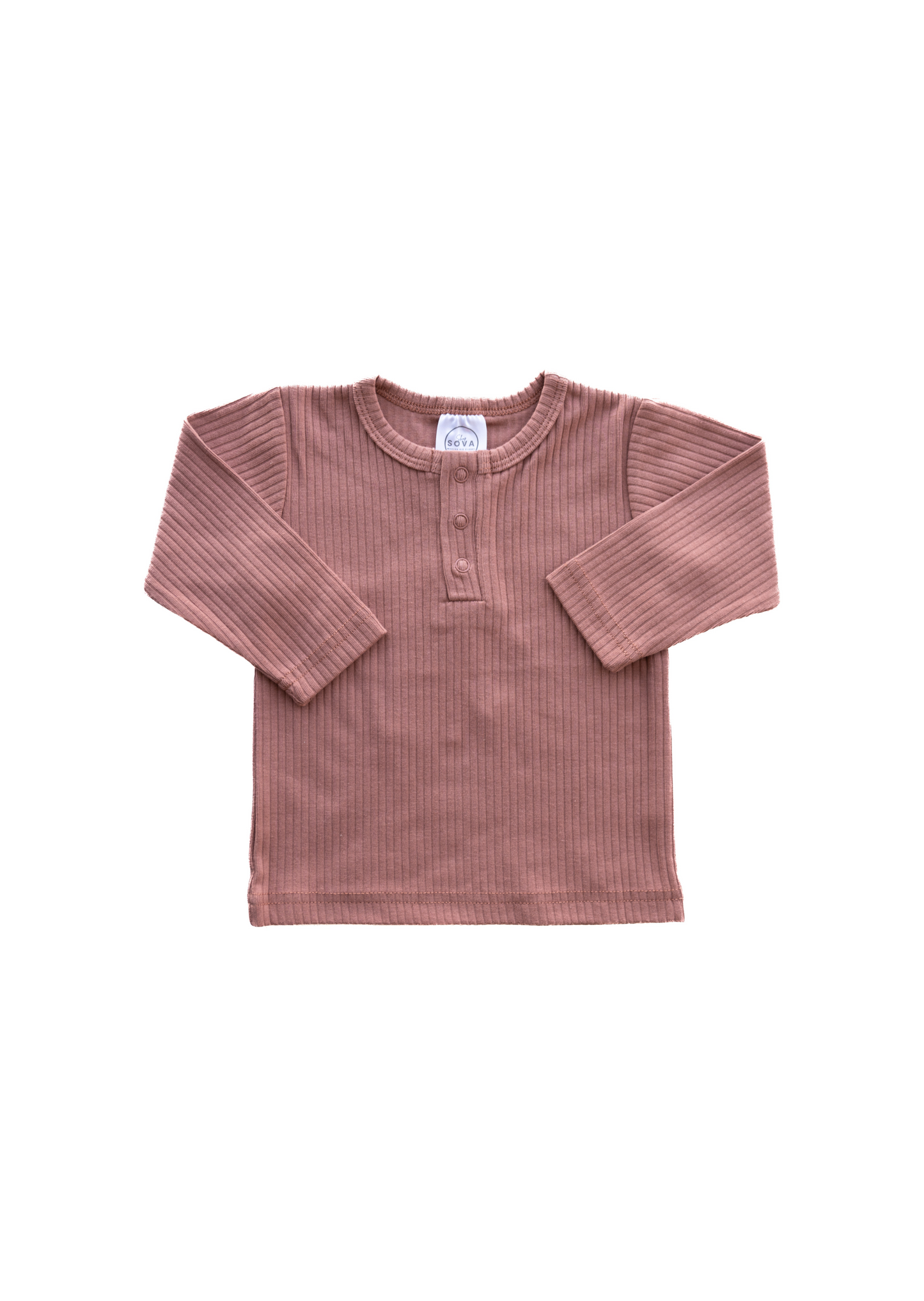 RIBBED HENLEY IN ROSE