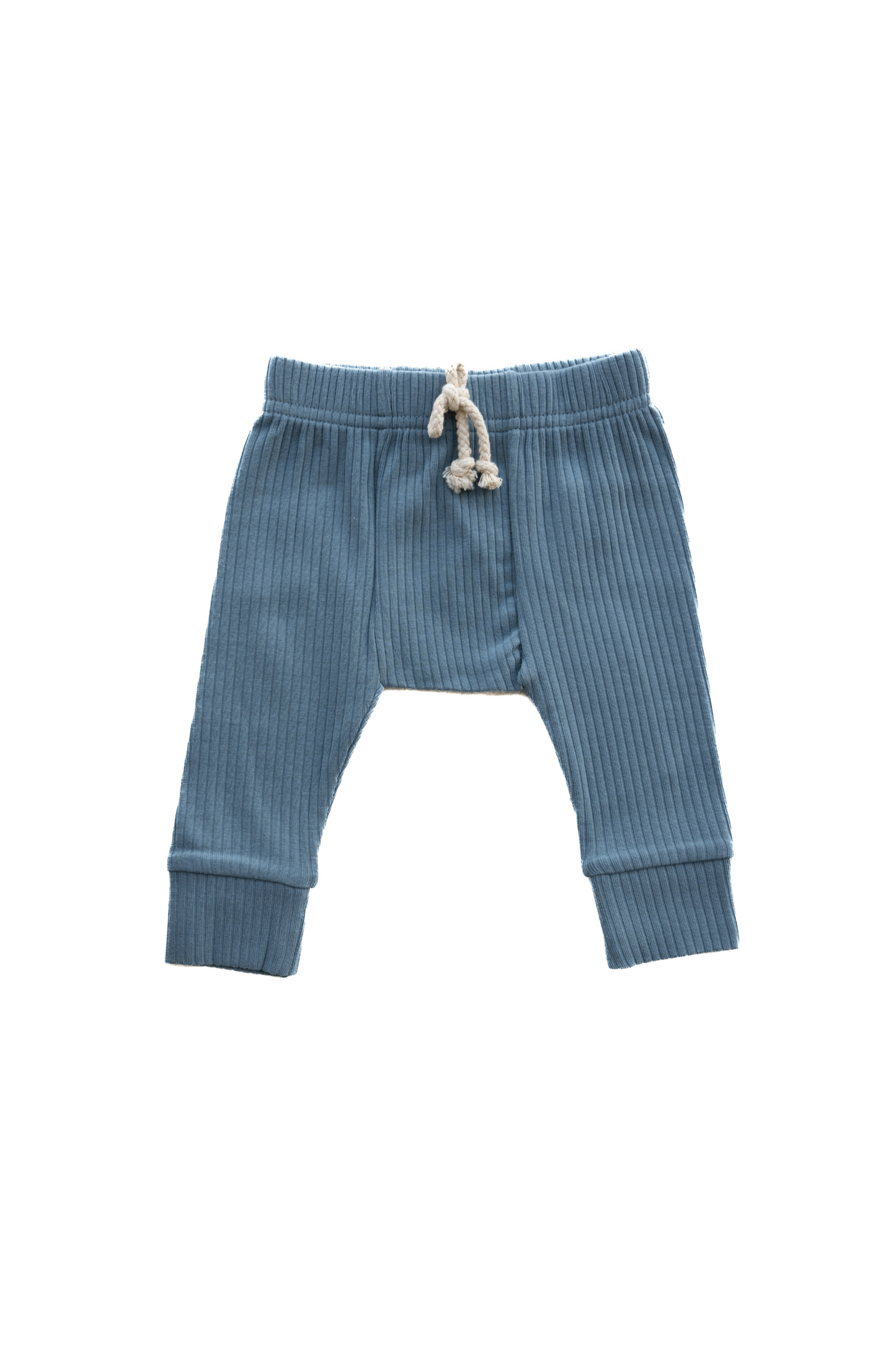 RIBBED LOUNGE PANT IN STEEL BLUE