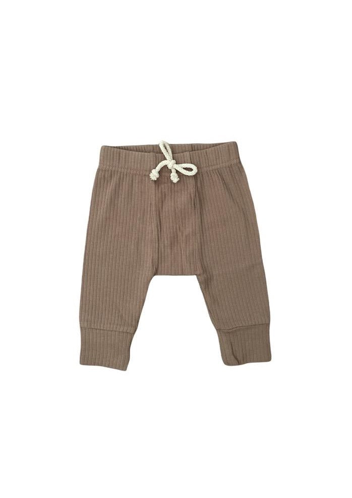RIBBED LOUNGE PANT IN MOCHA