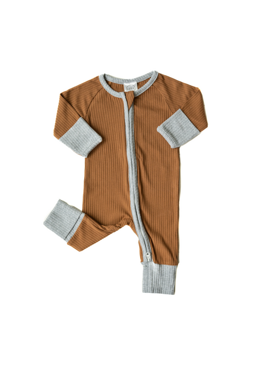 RIBBED JAMMER IN RUST-GRAY