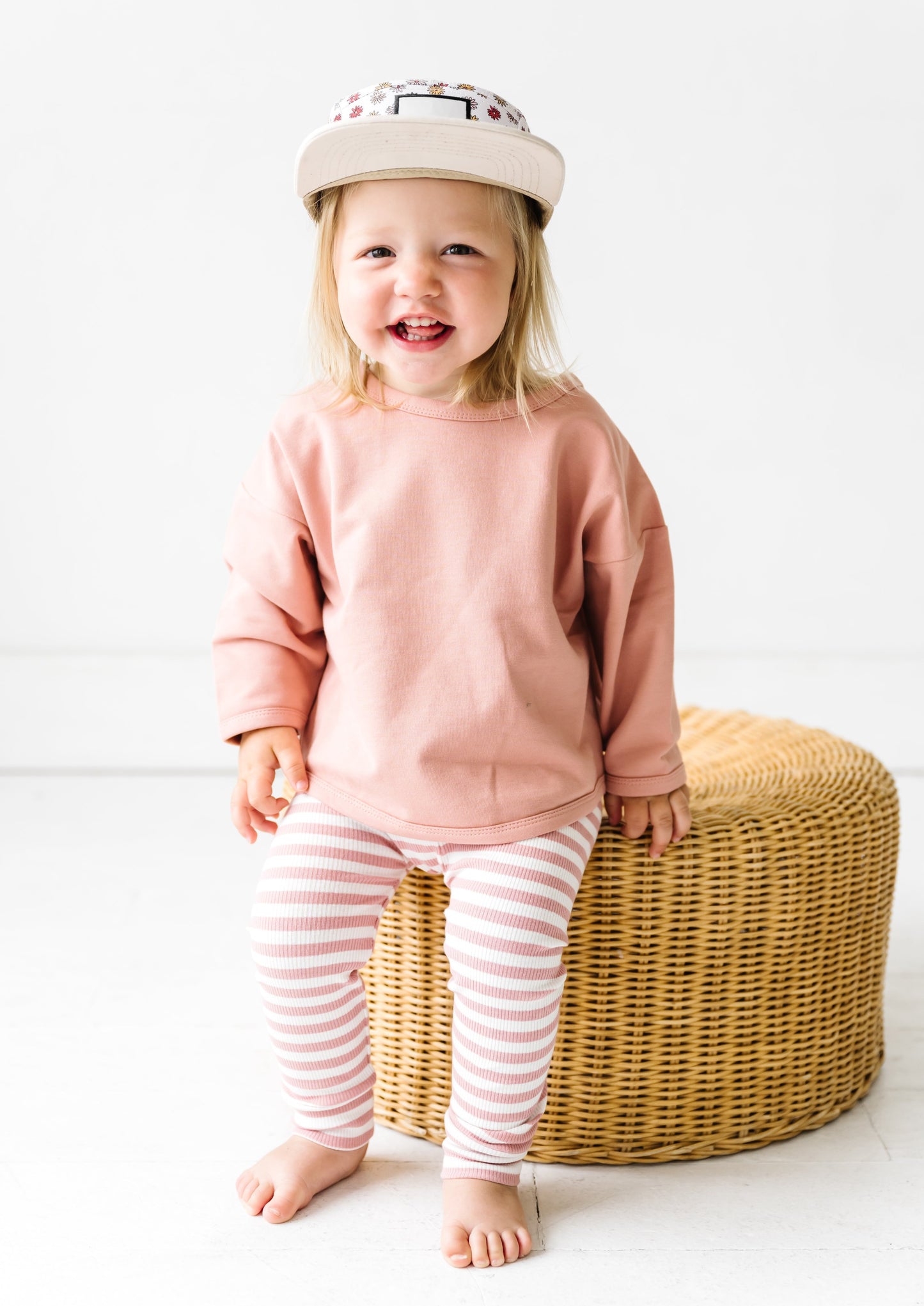 RELAXED LONG SLEEVE TEE IN PEONY