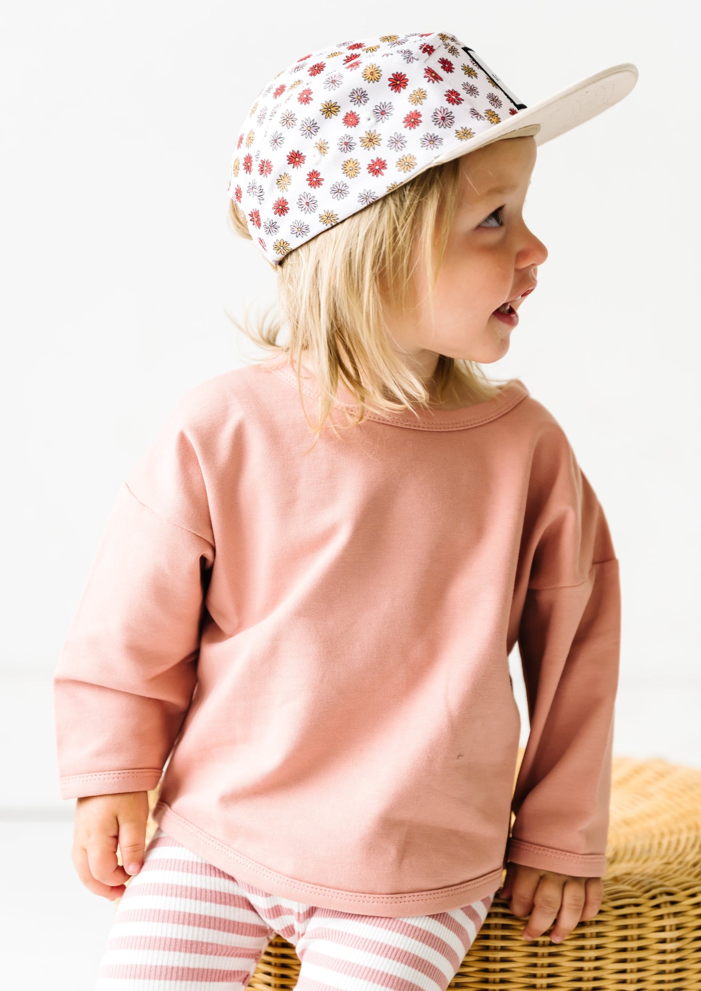 RELAXED LONG SLEEVE TEE IN PEONY