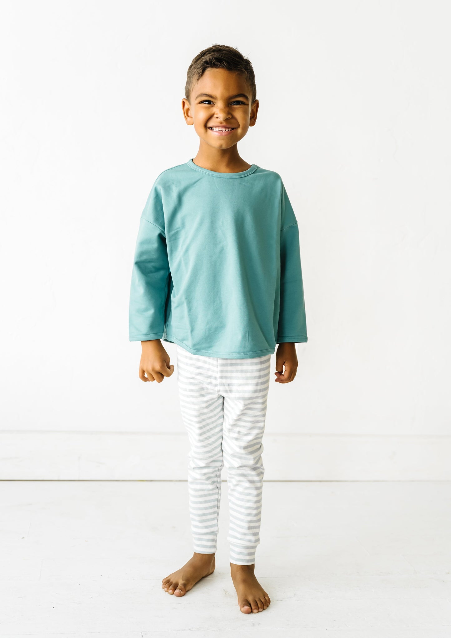 RELAXED LONG SLEEVE TEE IN TEAL