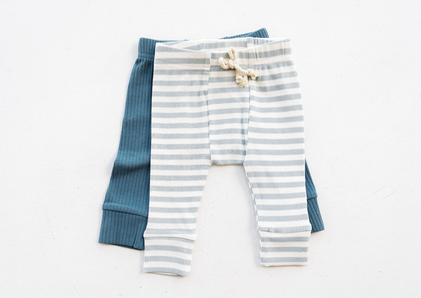 RIBBED LOUNGE PANT IN DUSTY BLUE STRIPE