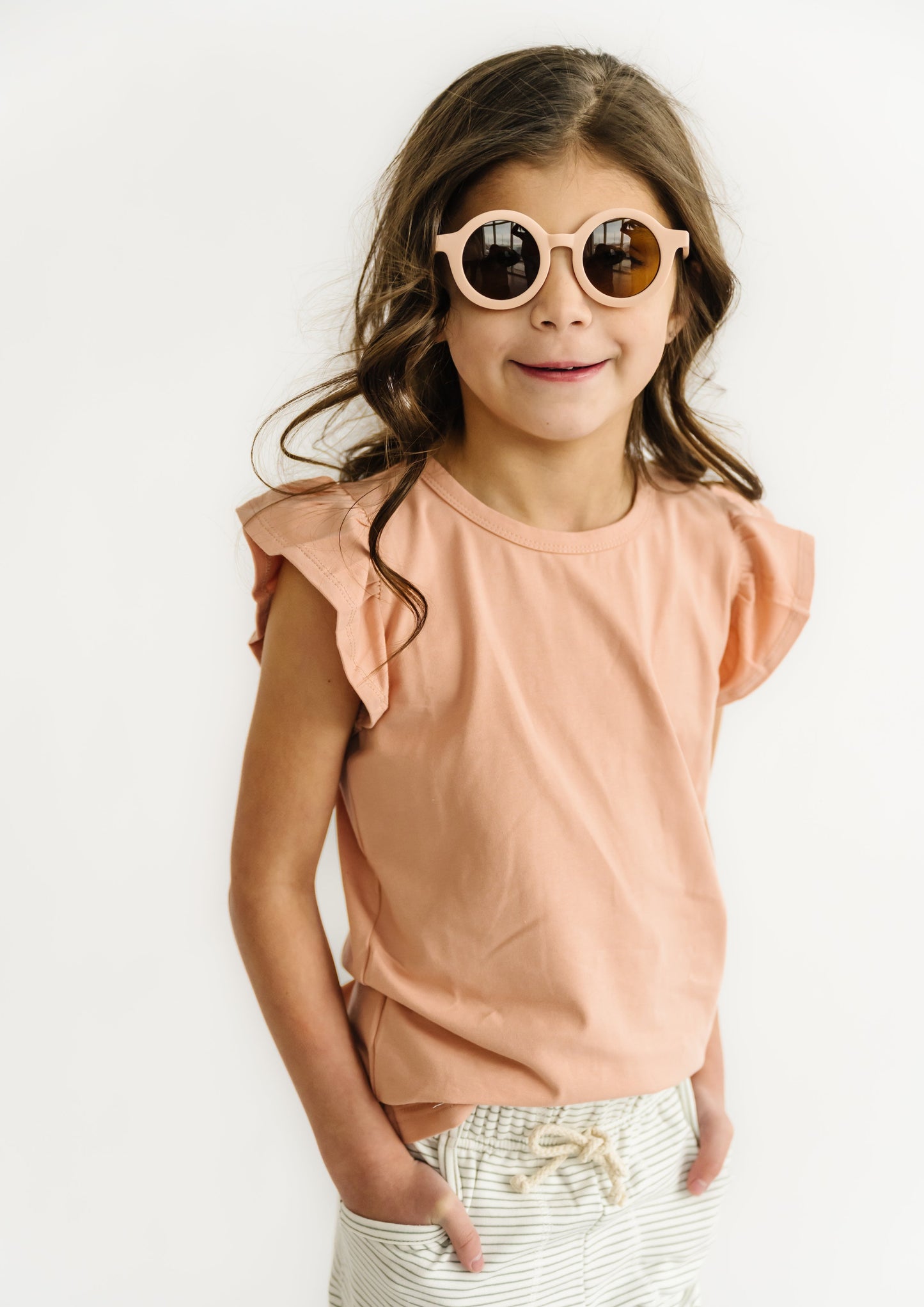 PEACH FLUTTER TEE