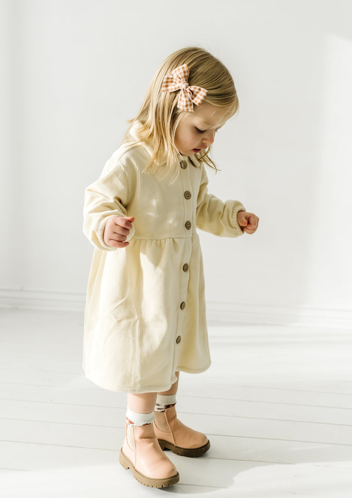 CORDUROY DRESS IN BUTTERMILK